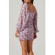 Ruched Skirt Print Dress