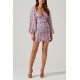 Ruched Skirt Print Dress