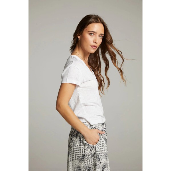 Linen V-Neck Tee