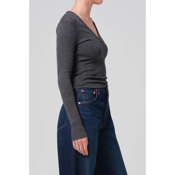 Emma V-nk Rib Top Emma V-nk Rib Top