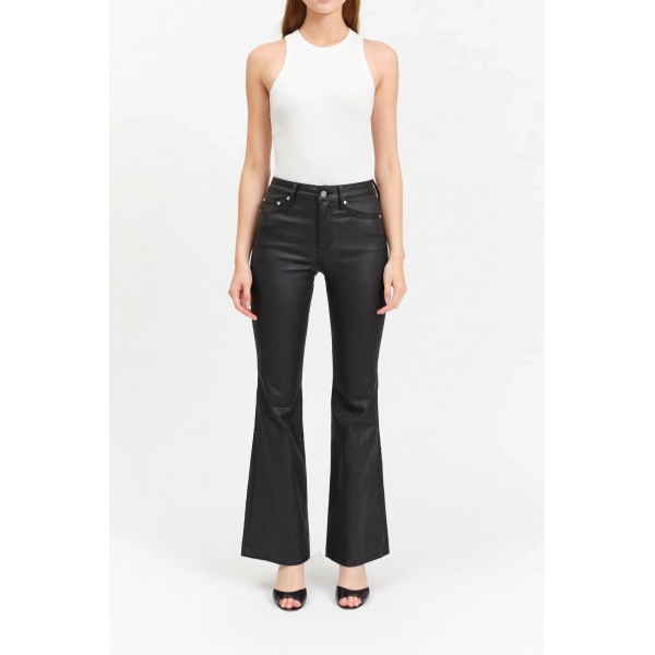 Heartbreaker Mid Rise Flare in Coated Asphalt Heartbreaker Mid Rise Flare in Coated Asphalt