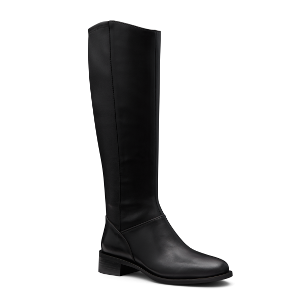 The Starling Tall Boot - Black Leather